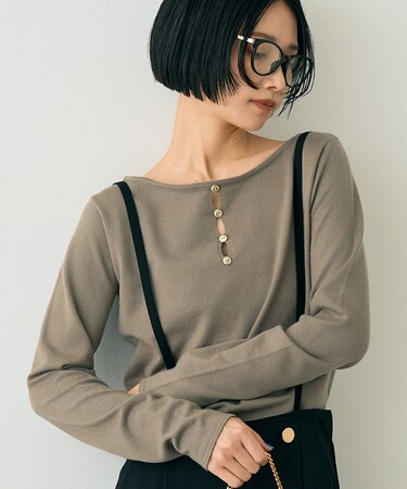 【一部店舗限定】センターシーム ボートネックニットプルオーバー
