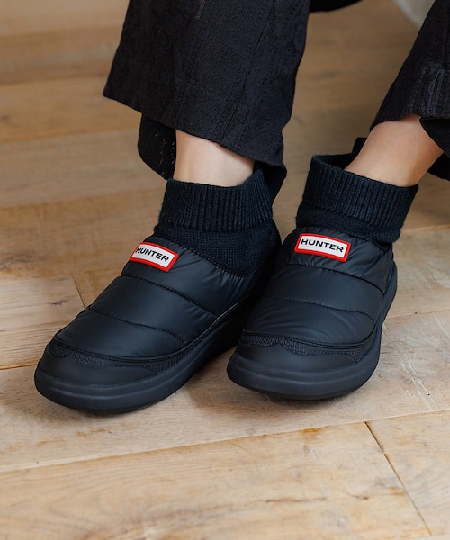 HUNTER/ハンター】イン/アウト ニッティド カフ スリッパ― ブーツ/K
