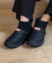 【HUNTER/ハンター】イン/アウト ニッティド カフ スリッパ― ブーツ/K