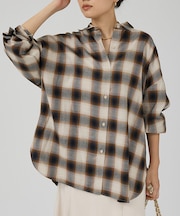 オンブレーチェックオーバーシャツ