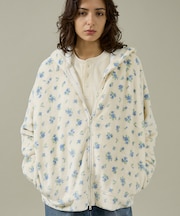 【JEMORGAN / ジェーイーモーガン】フリース花柄フルジップパーカー/JF