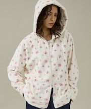 【JEMORGAN / ジェーイーモーガン】フリース花柄フルジップパーカー/JF