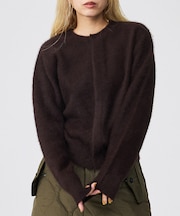 【Le Melange/ル・メランジュ】前後2WAY クルーネックカーディガン