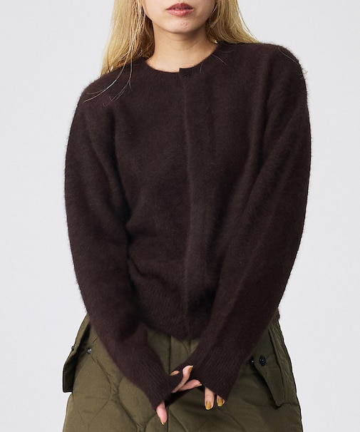 【Le Melange/ル・メランジュ】前後2WAY クルーネックカーディガン