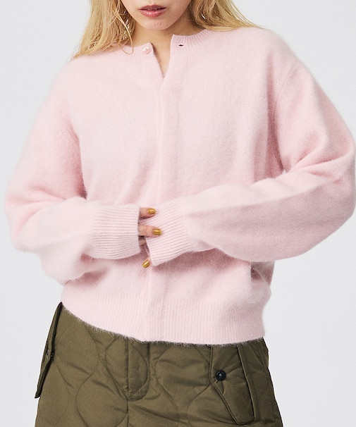 【Le Melange/ル・メランジュ】前後2WAY クルーネックカーディガン