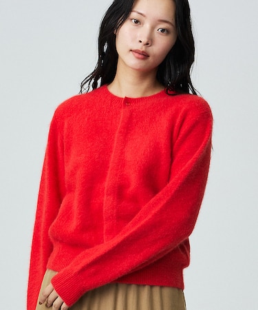 【Le Melange/ル・メランジュ】前後2WAY クルーネックカーディガン