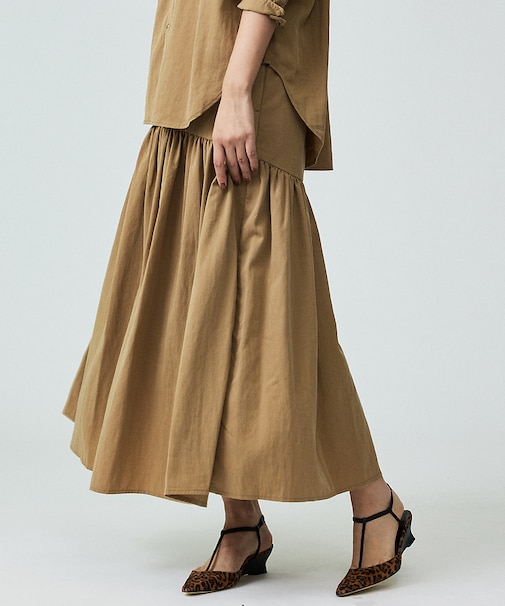 【Le Melange/ル・メランジュ】テンセルナイロンツイルスカート / セッ