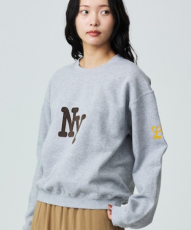 【Le Melange/ル・メランジュ】裏起毛ロゴプリントスウェットシャツ /