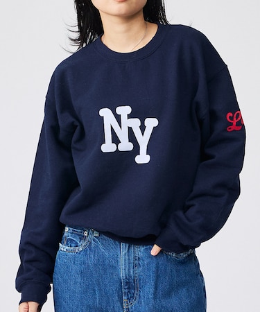 【Le Melange/ル・メランジュ】裏起毛ロゴプリントスウェットシャツ /