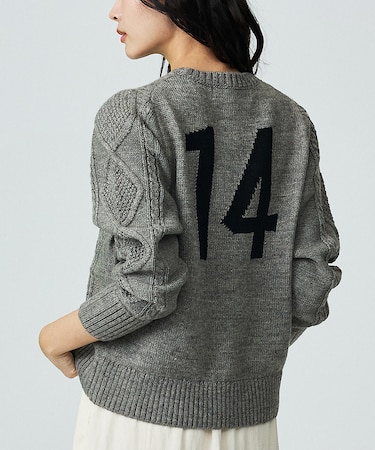 【Le Melange/ル・メランジュ】ナンバリングケーブルニットプルオーバー