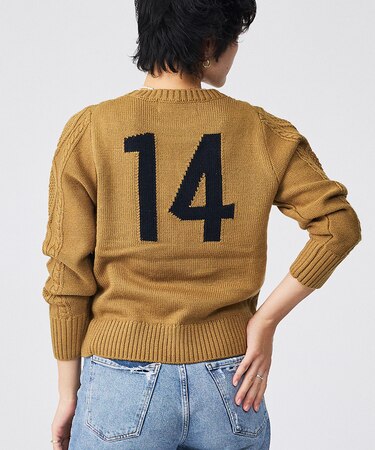 【Le Melange/ル・メランジュ】ナンバリングケーブルニットプルオーバー