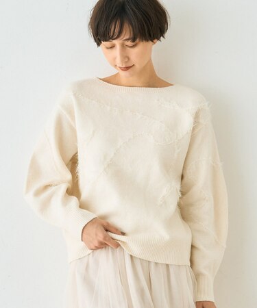 【一部店舗限定】フェザーラインニットプルオーバー