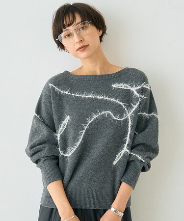 【一部店舗限定】フェザーラインニットプルオーバー