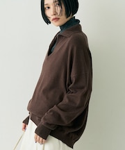 カシミヤ混ウール襟付きスキッパーニット