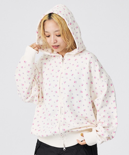 swagger 花柄フルジップパーカー JEMORGAN/ジェーイーモーガン】ガーゼ裏毛花柄フルジップパーカー/JF6