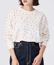 【JEMORGAN / ジェーイーモーガン】ガーゼ裏毛 花柄クルースウェット/J