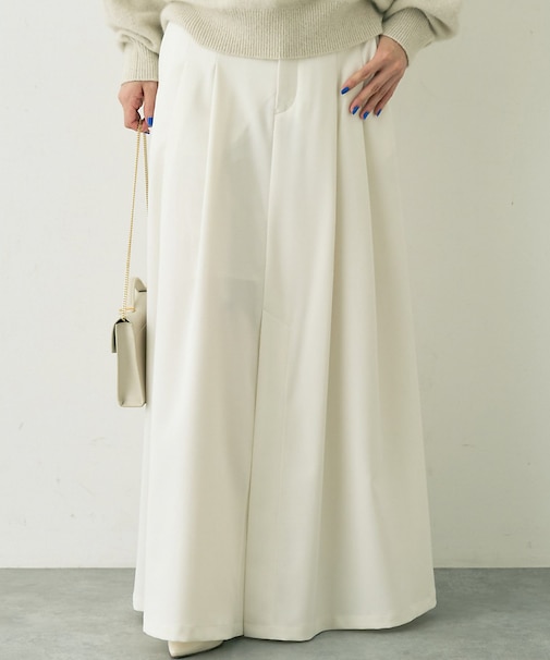 【人気追加】タックフレアマキシスカート