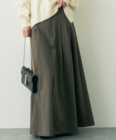 【人気追加】タックフレアマキシスカート