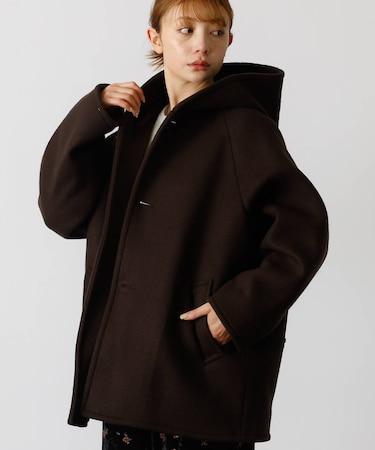 【Le Melange/ル・メランジュ】コクーンシルエットフードコート/#855