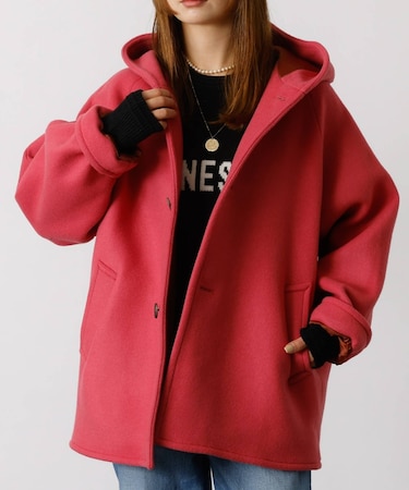 【Le Melange/ル・メランジュ】コクーンシルエットフードコート/#855