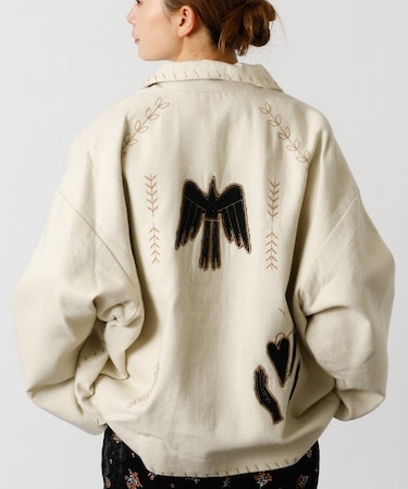 【Le Melange/ル・メランジュ】パッチワーク刺繍ステンカラー / メキシ