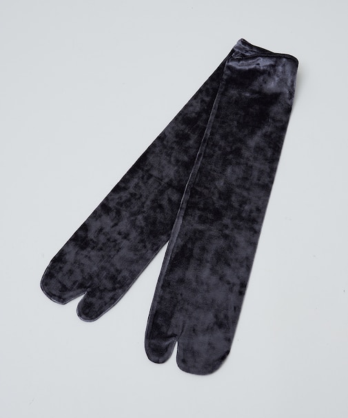 【Keena/キーナ】ベルベットソックスロング/靴下/丈長め/足袋/ベロア【WE