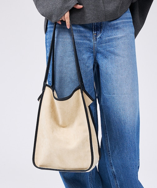 【IOMMI/イオミ】フェイクスエード トートバッグ 巾着付き