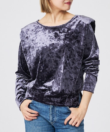 【Keena/キーナ】ロングスリーブ/トップス/ベロア/お出かけ【WEB限定】