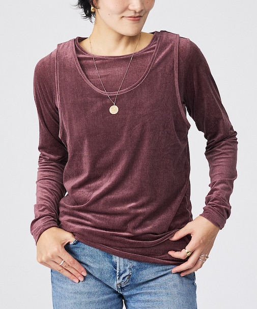 【Keena/キーナ】レイヤートップス/トップス/レイヤード/2枚セット/上品【