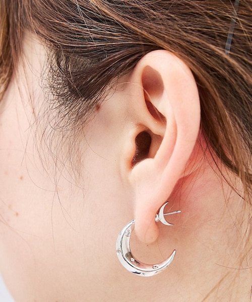 LILI CLASPE/リリクラスプ】LUNA EARRING ルナピアス｜ルージュ