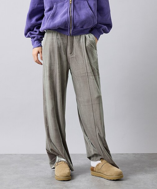 【Keena/キーナ】ベロアセンタープレスパンツ/ベロア/センタープレス/お出か