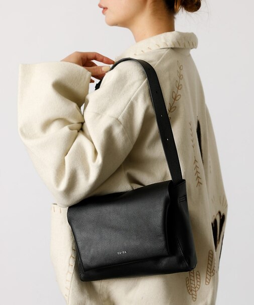 【YArKA/ヤーカ】ふんわりフラップショルダーバッグ / 本革 / レザー /