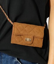 【VELETTO/ヴェレット】スエードキルティングカードケース/チェーンストラッ