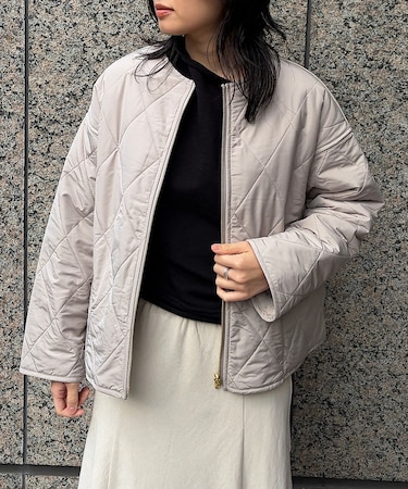 リバーシブルパネトレーションファーキルトブルゾン