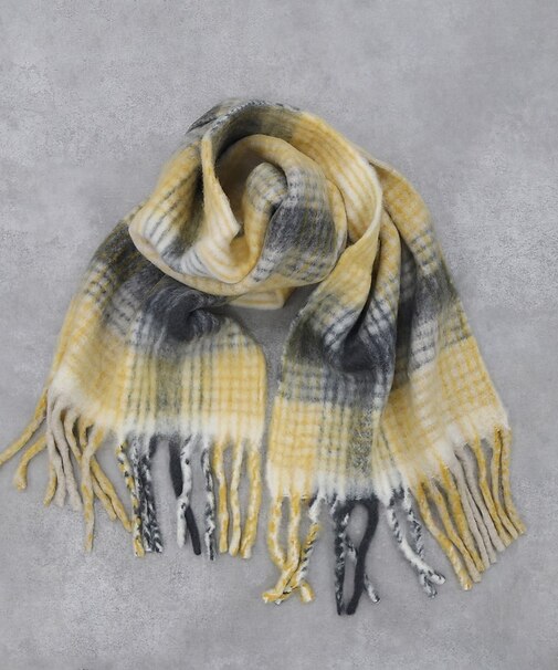 チェックマフラー/40x180/マフラー大判/ロング/お出かけ