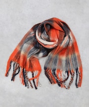 チェックマフラー/40x180/マフラー大判/ロング/お出かけ