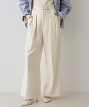 【新色登場】【一部店舗限定】【3サイズ展開】ベルト付きハイウエストタックパンツ