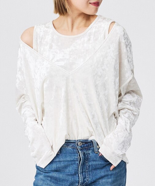 【Keena/キーナ】【2枚セット】レイヤーVトップス/トップス/レイヤード/ベ