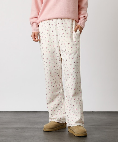 【JEMORGAN/ジェーイーモーガン】ガーゼ裏毛花柄ロングパンツ/JF228-