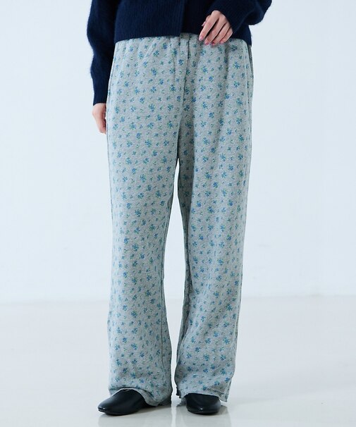 【JEMORGAN/ジェーイーモーガン】ガーゼ裏毛花柄ロングパンツ/JF228-