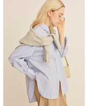 コットンマルチストライプビッグシャツ