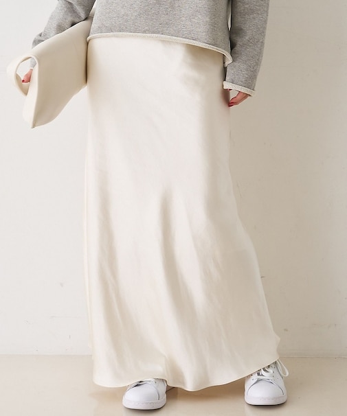 サテンマーメイドイージーロングスカート