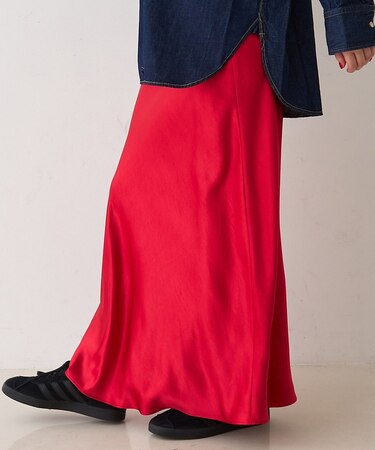 サテンマーメイドイージーロングスカート