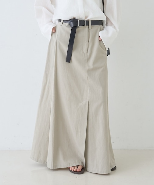 サイドタックフレアロングスカート