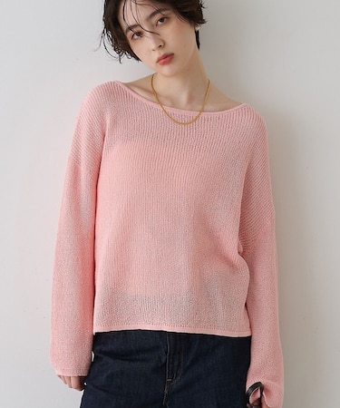 【一部店舗限定】バックスリット ゆるメッシュニット