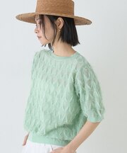 ドットシアーフリンジニット