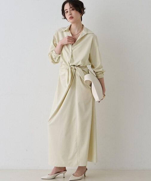 ドレープウエストリボンワンピース