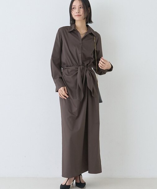 ドレープウエストリボンワンピース