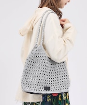 【Swaraj /スワラージ】手編みのメタリックマクラメ・ショルダーバッグ/キラ