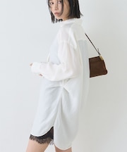 ウエストタックドレープロングシャツ